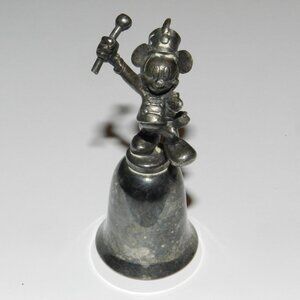 Vintage Mickey Mouse Silver plated Band Leader Bell - NE New England Collectors